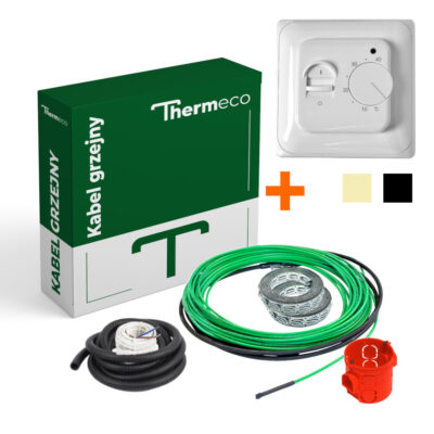 нагревательный кабель Thermeco 18W + механический терморегулятор нагревательный кабель Thermeco 18W + механический терморегулятор