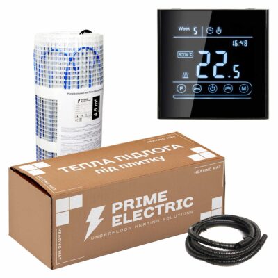 двухжильный нагревательный мат Prime Electric PM-175 + сенсорный программируемый WiFi терморегулятор двухжильный нагревательный мат Prime Electric PM-175 + сенсорный программируемый WiFi терморегулятор